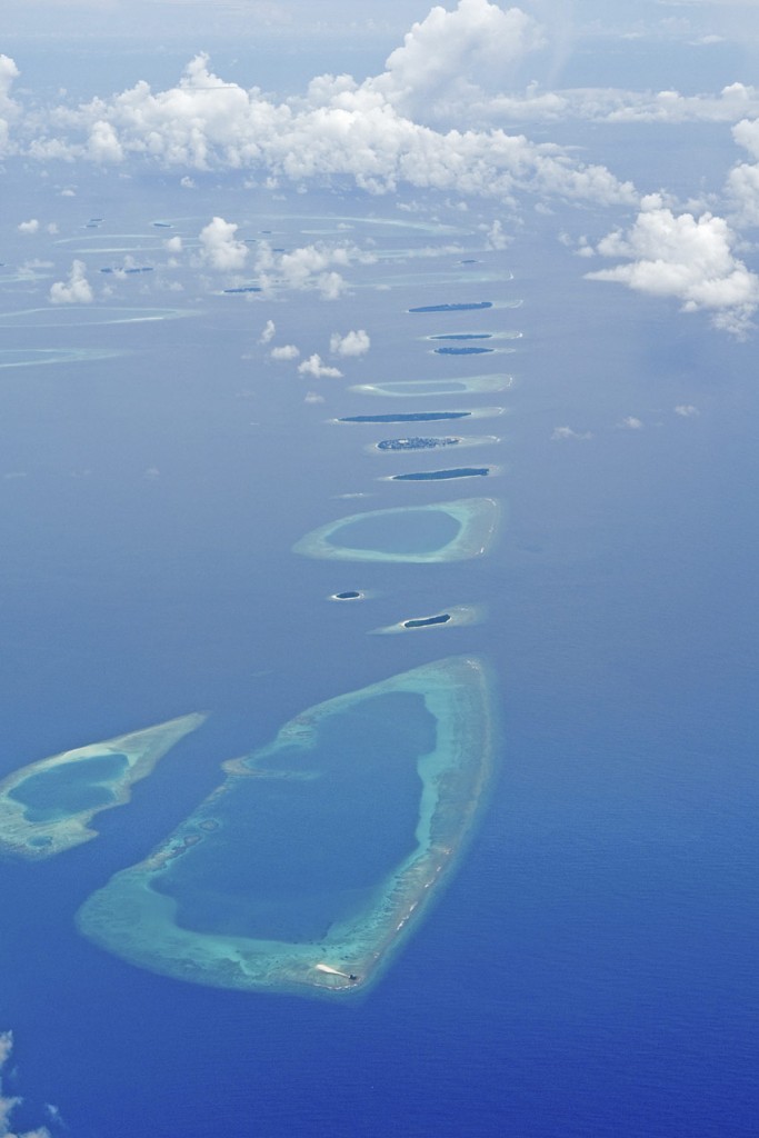Maldives islands from above